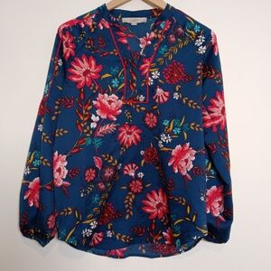 LOFT Spring Floral Casual Long Sleeve Blouse